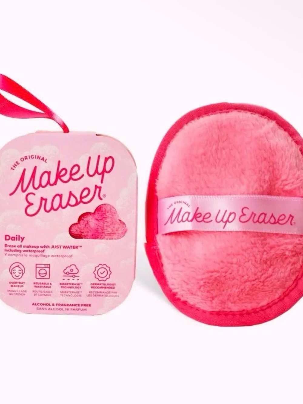 MakeUp Eraser Pink Reusable Makeup Remover Pad with Hand Strap